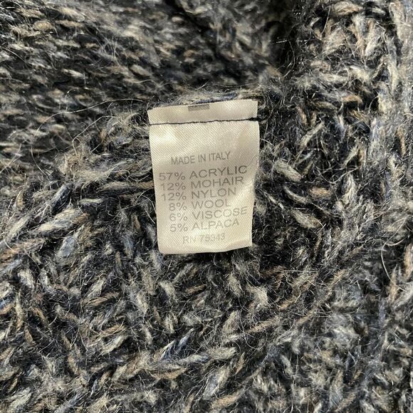 Elsamanda Made in Italy Gray Chunky Knit Open Front Cardigan S Wool Alpaca Blend - Picture 10 of 13